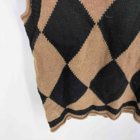ジャンフランコフェレ GIANFRANCO FERRE イタリア製 アーガイル Vネック ベスト メンズ import:M