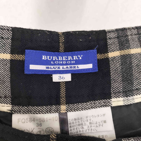 バーバリーブルーレーベル BURBERRY BLUE LABEL チェック柄ウールハーフパンツ レディース JPN:36