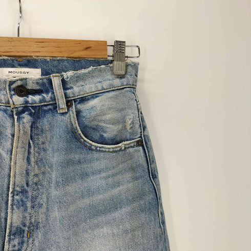 マウジー moussy HW DAMAGE LOOSE STRAIGHT ダメージ デニム パンツ レディース 26