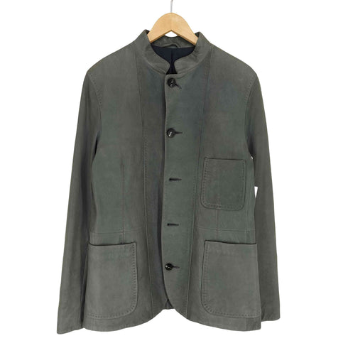 real leather レザースタンドカラージャケット メンズ