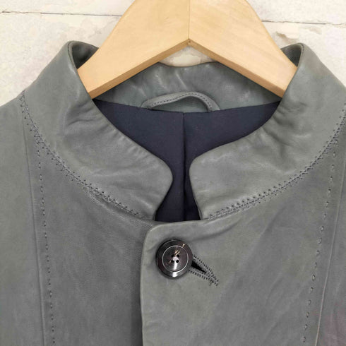 real leather レザースタンドカラージャケット メンズ