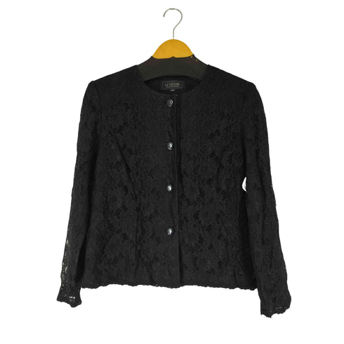 LUNESOIR レース ノーカラージャケット レディース 15ABR