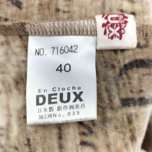 EN CLOCHE DEUX 異素材切り替え 英字プリント カットソー レディース JPN:40