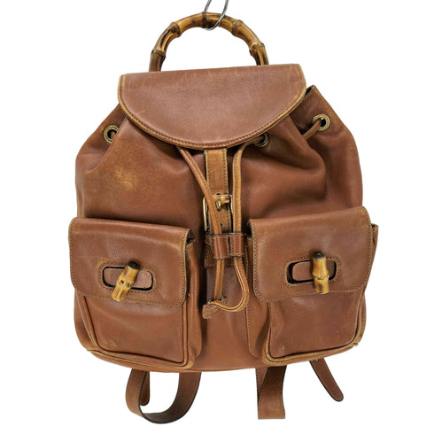 グッチ GUCCI バンブーハンドル レザーリュック レディース