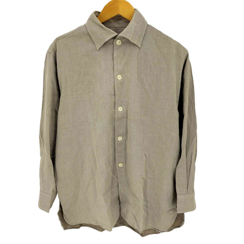 アルマーニコレツィオーニ ARMANI COLLEZIONI 80s~90s 白タグ イタリア製 ストライプ L/S レギュラーカラーシャツ メンズ import:S