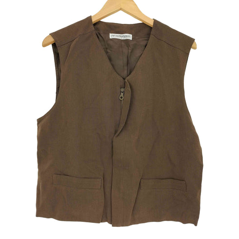 エンポリオアルマーニ EMPORIO ARMANI 80s~90s イタリア製 比翼ジップ Vネックベスト メンズ EUR:48