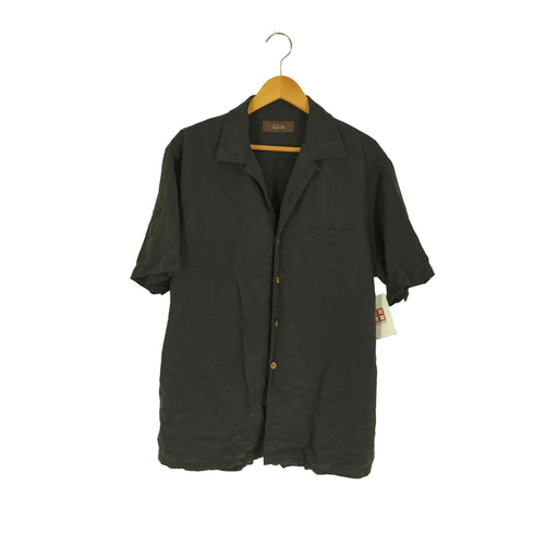 Tasso Elba シルク100% リーフ オープンカラーシャツ メンズ import:L