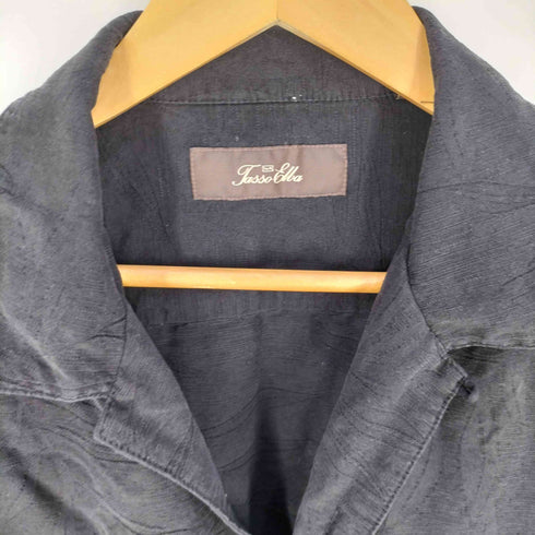 Tasso Elba シルク100% リーフ オープンカラーシャツ メンズ import:L