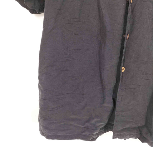 Tasso Elba シルク100% リーフ オープンカラーシャツ メンズ import:L