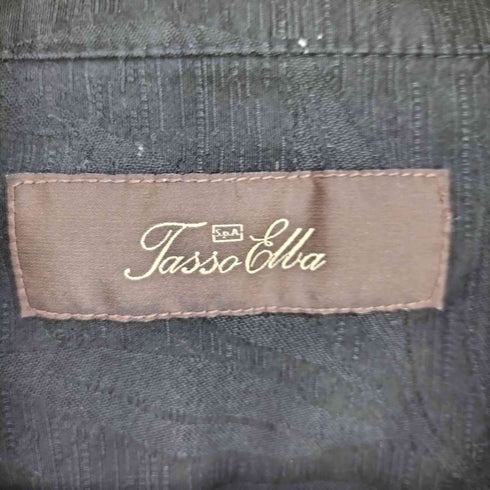 Tasso Elba シルク100% リーフ オープンカラーシャツ メンズ import:L