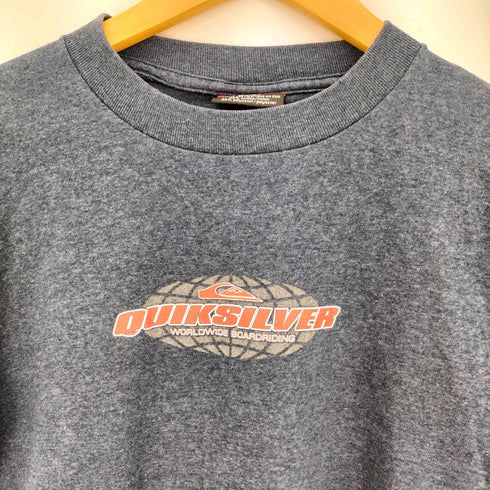クイックシルバー Quiksilver 90-00s 両面ロゴプリント クルーネック 半袖 Tシャツ メンズ import:S