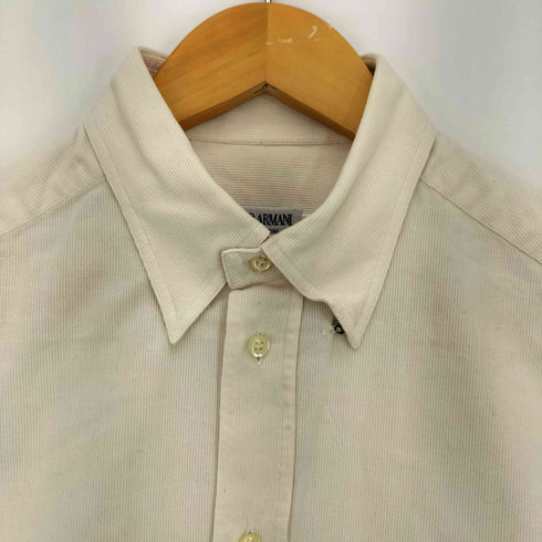 ジョルジオアルマーニ Giorgio Armani 80s~90s 白タグ イタリア製 シングルポケット コーデュロイ L/Sボタンダウンシャツ メンズ 38/15