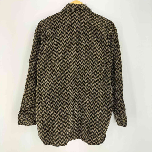 ジョルジオアルマーニ Giorgio Armani 90s 黒タグ イタリア製 幾何学模様 L/S レギュラーカラーシャツ メンズ EUR:46