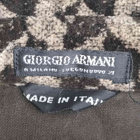 ジョルジオアルマーニ Giorgio Armani 90s 黒タグ イタリア製 幾何学模様 L/S レギュラーカラーシャツ メンズ EUR:46