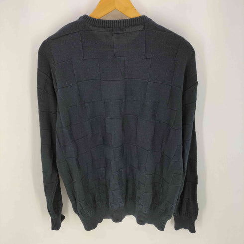 アルマーニコレツィオーニ ARMANI COLLEZIONI 80s~90s 白タグ イタリア製 ブロックパターン クルーネックニット メンズ EUR:48
