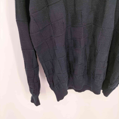 アルマーニコレツィオーニ ARMANI COLLEZIONI 80s~90s 白タグ イタリア製 ブロックパターン クルーネックニット メンズ EUR:48
