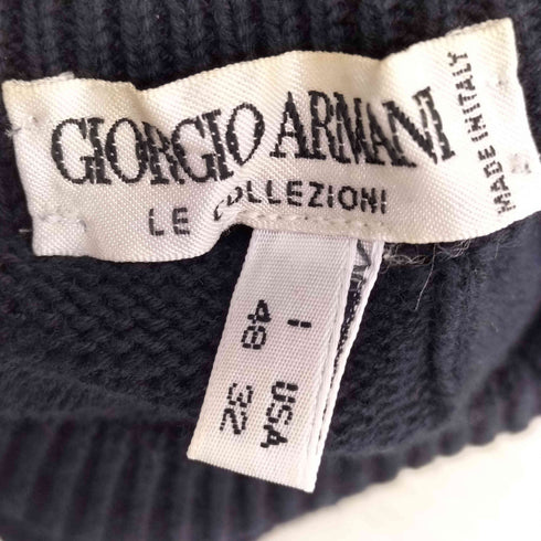 アルマーニコレツィオーニ ARMANI COLLEZIONI 80s~90s 白タグ イタリア製 ブロックパターン クルーネックニット メンズ EUR:48