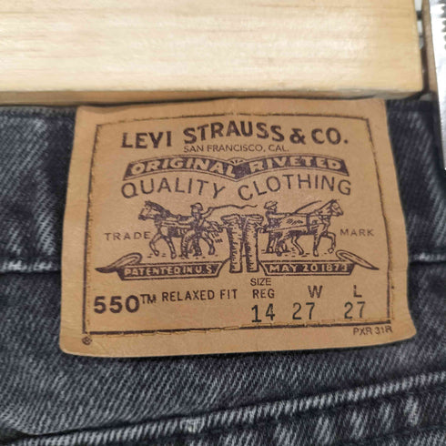 リーバイス Levis 90s- RELAXED FIT 550 ボタン裏512 ジップフライブラックデニムパンツ レディース W27