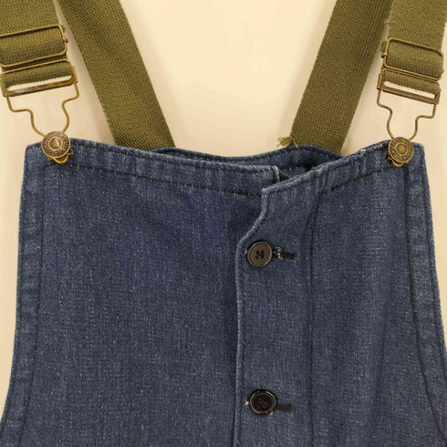 MARINE NATIONALE ロゴプリント デニムオーバーオール メンズ