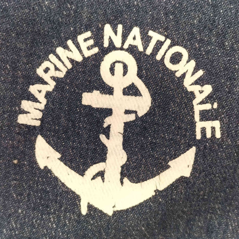 MARINE NATIONALE ロゴプリント デニムオーバーオール メンズ