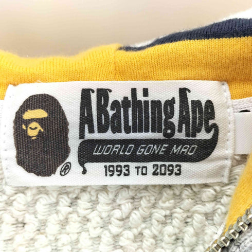 アベイシングエイプ A BATHING APE ロゴ刺繍 ダブルジップ パーカー メンズ import:S