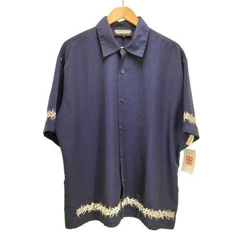 SAPPHIRE LOUNGE 90S 刺繍 オープンカラー S/S シャツ メンズ import:L