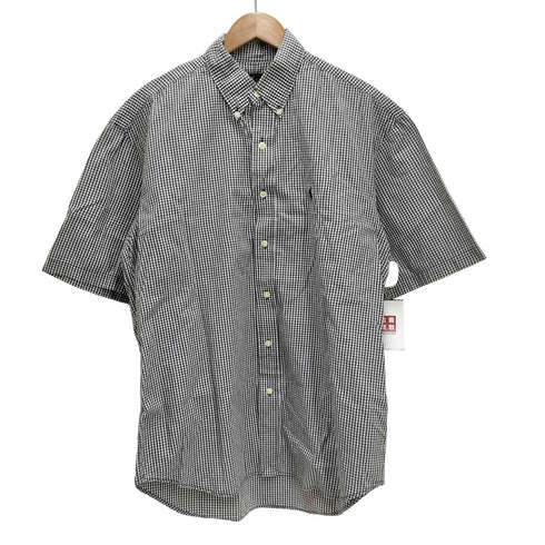 ラルフローレン RALPH LAUREN 00S YARMOUTH ロゴプリント チェック オックスフォード ショートスリーブ ボタンダウンシャツ メンズ import:M