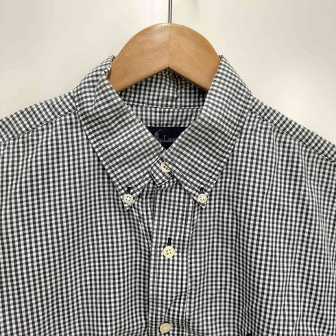 ラルフローレン RALPH LAUREN 00S YARMOUTH ロゴプリント チェック オックスフォード ショートスリーブ ボタンダウンシャツ メンズ import:M