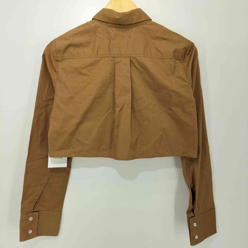 ザラ ZARA クロップド ポプリン L/S シャツ レディース import:S