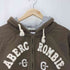 アバクロンビーアンドフィッチ Abercrombie & Fitch 00S ワッペン 刺繍 ダメージ ジップ フーディー パーカー メンズ import:L