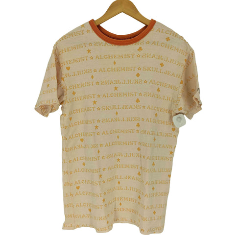 スカルジーンズ SKULL JEANS 日本製 総柄 S/S クルーネック Tシャツ Y2K メンズ 40