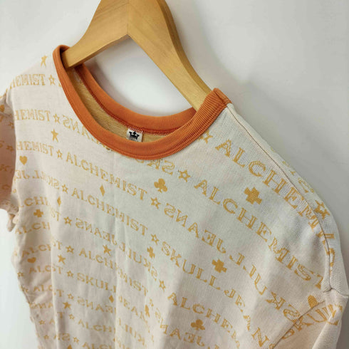 スカルジーンズ SKULL JEANS 日本製 総柄 S/S クルーネック Tシャツ Y2K メンズ 40