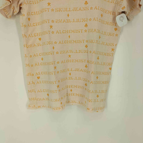 スカルジーンズ SKULL JEANS 日本製 総柄 S/S クルーネック Tシャツ Y2K メンズ 40