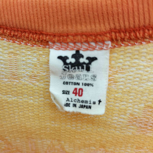 スカルジーンズ SKULL JEANS 日本製 総柄 S/S クルーネック Tシャツ Y2K メンズ 40
