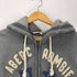 アバクロンビーアンドフィッチ Abercrombie & Fitch 00S ワッペン 刺繍 インサイドアウト ジップ フーディー パーカー Y2K メンズ import:L