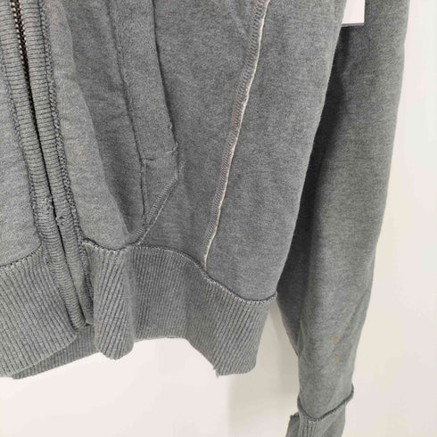 アバクロンビーアンドフィッチ Abercrombie & Fitch 00S ワッペン 刺繍 インサイドアウト ジップ フーディー パーカー Y2K メンズ import:L
