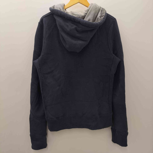 アバクロンビーアンドフィッチ Abercrombie & Fitch 00S ワッペン 刺繍 インサイドアウト ジップ フーディー パーカー Y2K メンズ import:L