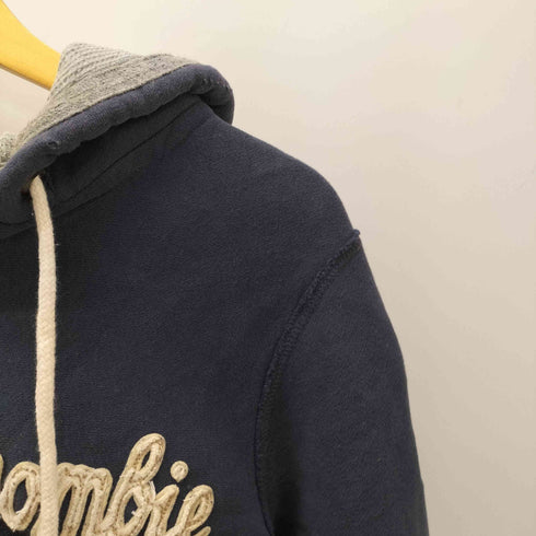 アバクロンビーアンドフィッチ Abercrombie & Fitch 00S ワッペン 刺繍 インサイドアウト ジップ フーディー パーカー Y2K メンズ import:L