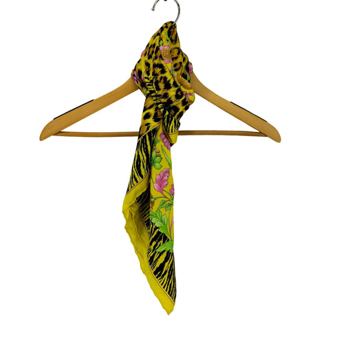 ヴェルサーチ VERSACE Atelier ヒョウ柄 花柄 スカーフ レディース