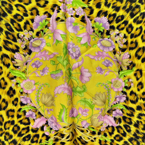 ヴェルサーチ VERSACE Atelier ヒョウ柄 花柄 スカーフ レディース