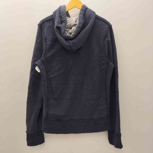 アバクロンビーアンドフィッチ Abercrombie & Fitch 00S ワッペン ナンバリング 92 刺繍 インサイドアウト ダメージ ジップ フーディー パーカー Y2K メンズ import:L