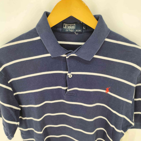 ポロバイラルフローレン Polo by RALPH LAUREN ポニー刺繍 ボーダーコットンポロシャツ メンズ import:L L