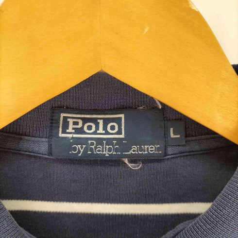 ポロバイラルフローレン Polo by RALPH LAUREN ポニー刺繍 ボーダーコットンポロシャツ メンズ import:L L