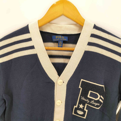 ポロラルフローレン POLO RALPH LAUREN ワッペン コットンニット カーディガン レディース L (14~16)