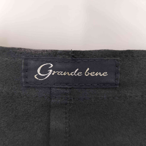 GRANDE BENE ゴートレザー 切替カーディガン レディース