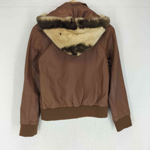 RACY RADIANT lamb leather rabbit fur ラビットファー ラムレザージャケット レディース M