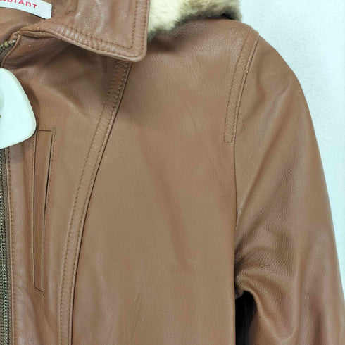RACY RADIANT lamb leather rabbit fur ラビットファー ラムレザージャケット レディース M