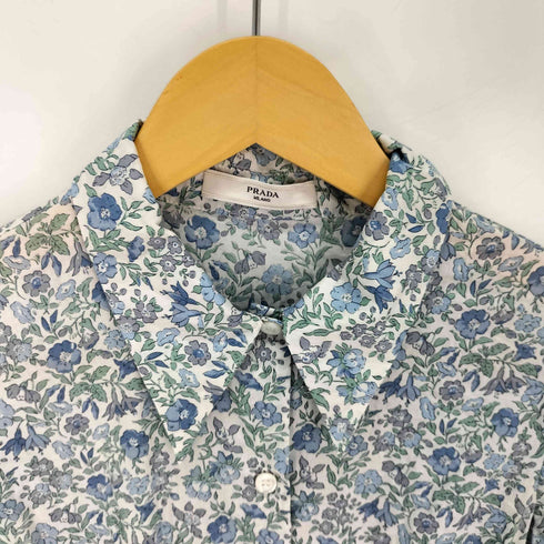 プラダ PRADA 花柄 コットン半袖シャツ レディース DE:38