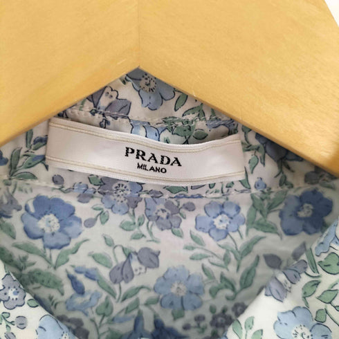 プラダ PRADA 花柄 コットン半袖シャツ レディース DE:38