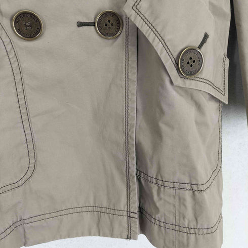 バーバリーブルーレーベル BURBERRY BLUE LABEL メタルボタン ギミック 裏地チェックトレンチコート レディース 36